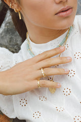 Hammered stacking ring gold plated
