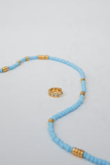 Blue clasp necklace gold plated
