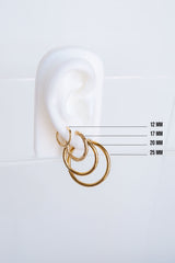 Hoop with detail gold plated (15mm)