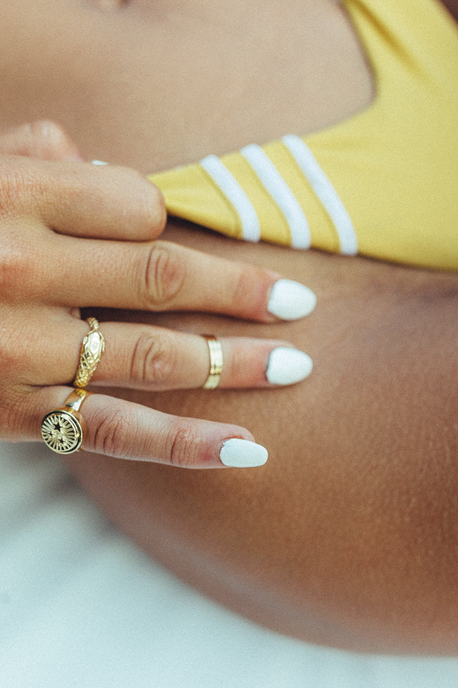 Triple pinky band 14k solid gold