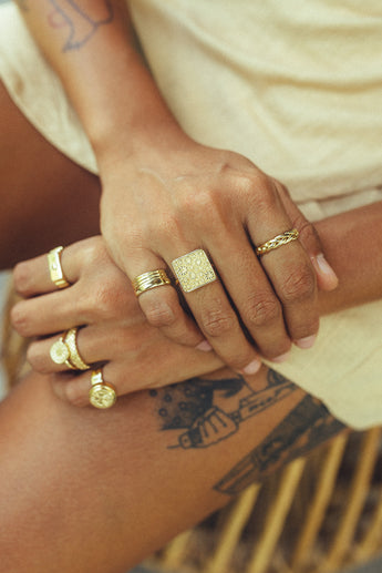 Triple pinky band gold plated