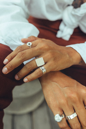 Triple pinky band silver
