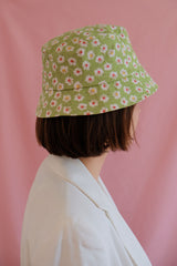 Green flower bucket hat