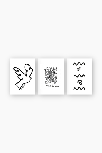 Black and wild postcard set
