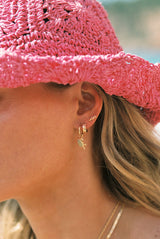 Coral stud earring gold plated