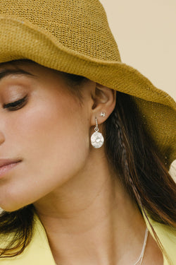 Summer hat earring silver