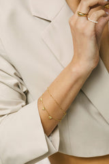 Stud chain bracelet gold plated