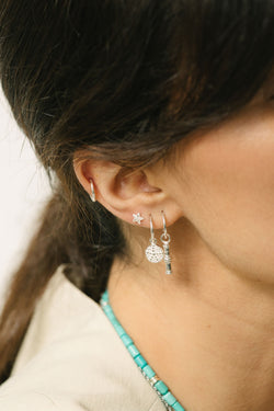 Starfish pattern coin earring silver