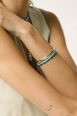 Turquoise stone bracelet silver