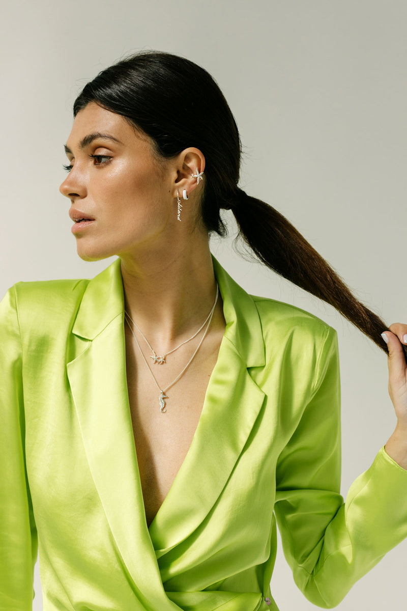 Island earring silver