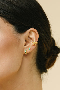 Mediterranean star huggie gold plated