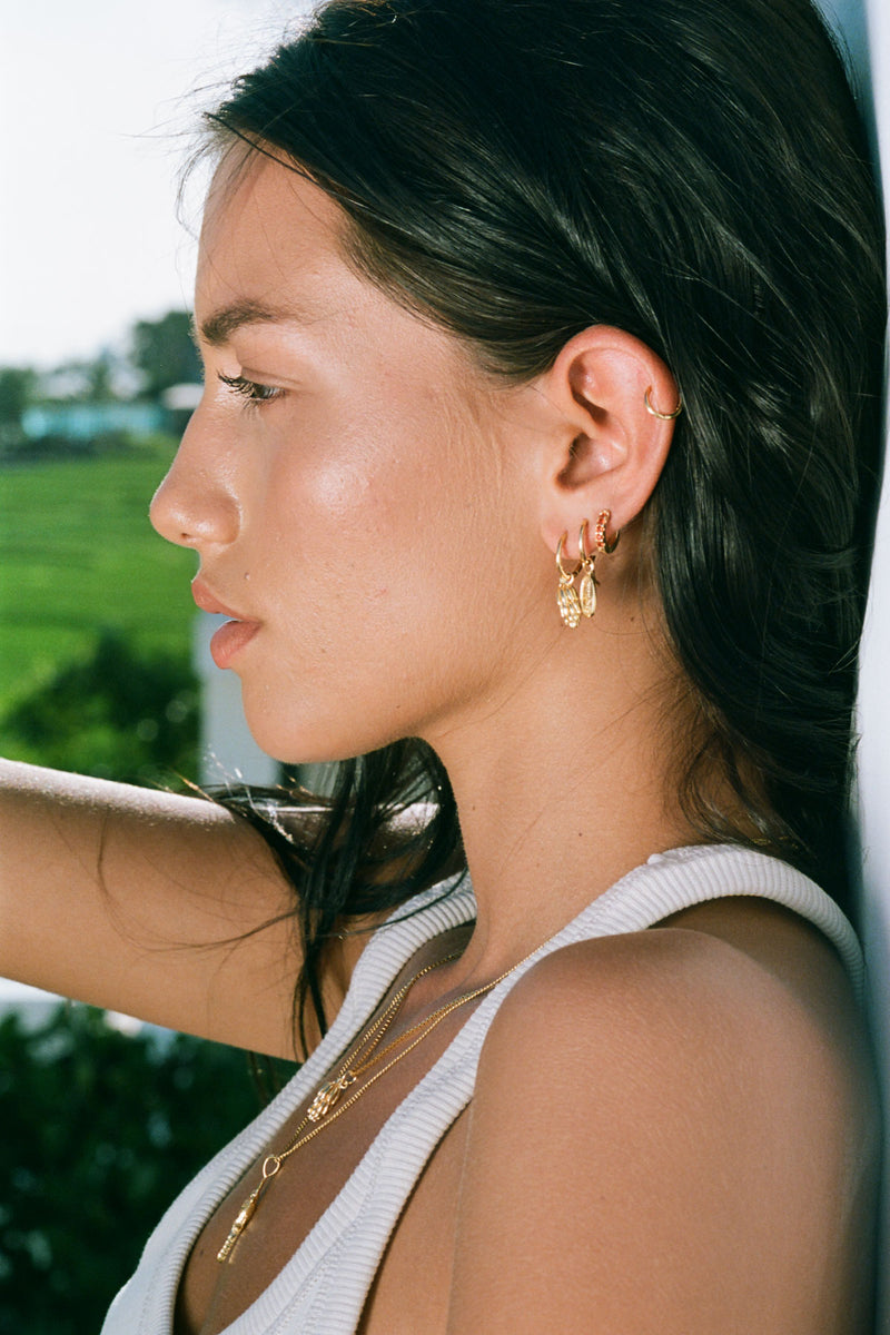 Tropical earring gold plated