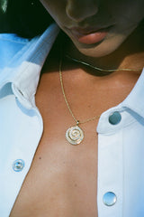 Snake coin necklace gold plated