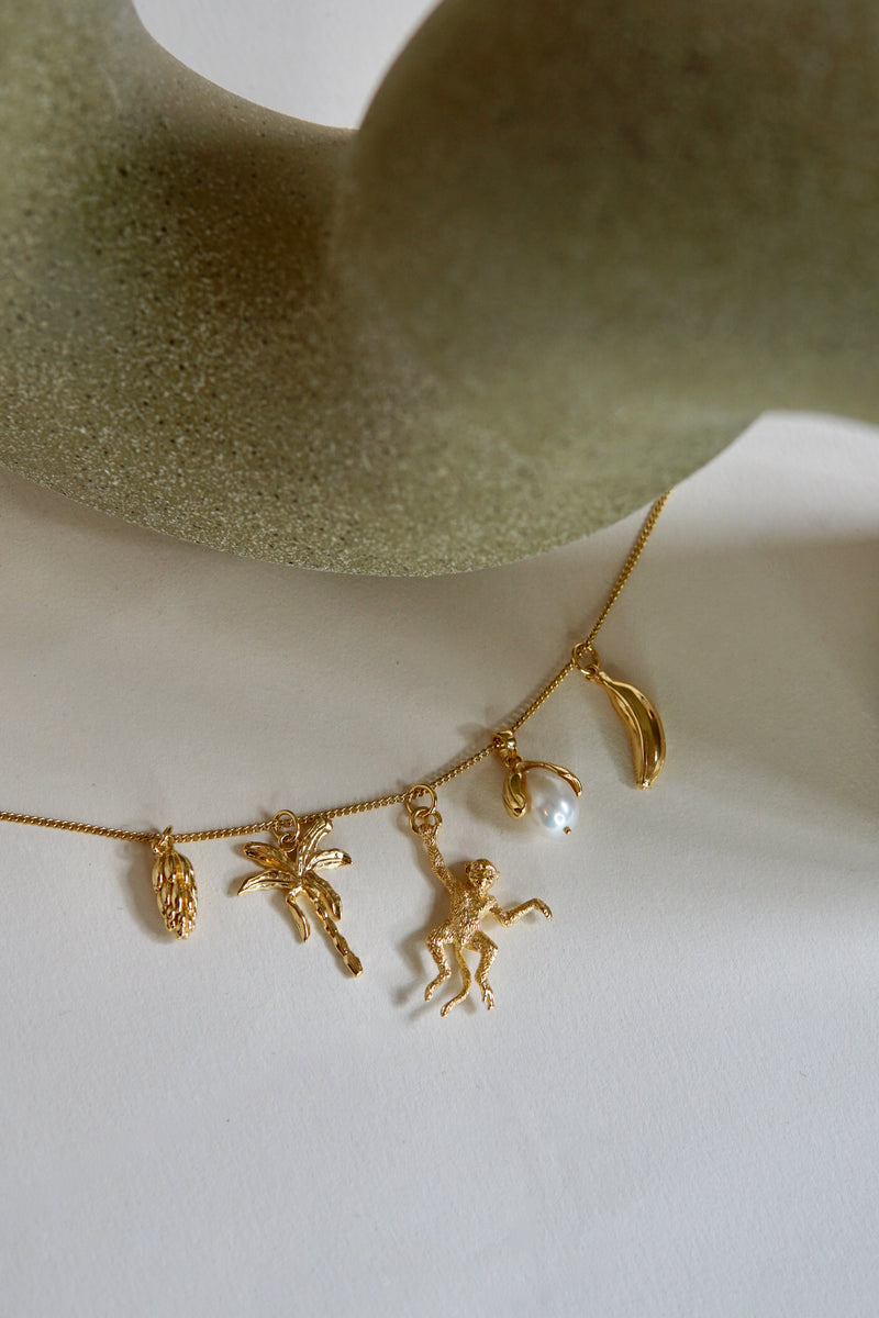 Not my monkey necklace gold plated