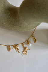Under the palms necklace gold plated