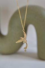 Bali bird necklace gold plated