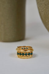 Vintage rain forest ring gold plated
