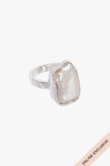 Baroque pearl ring silver