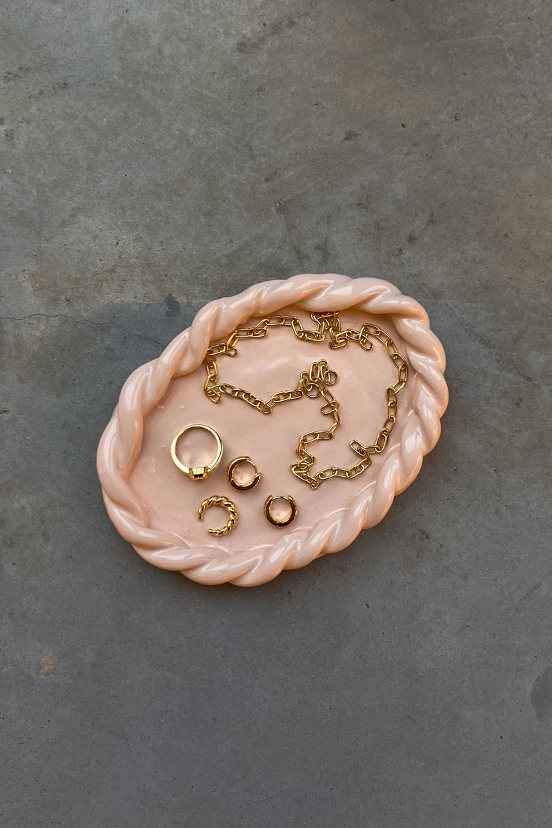 Ceramic twisted peach jewellery plate PANSY X WILDTHINGS