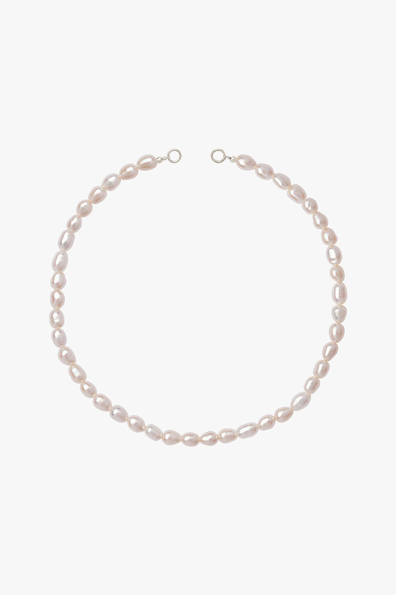 Chunky baroque pearl necklace silver
