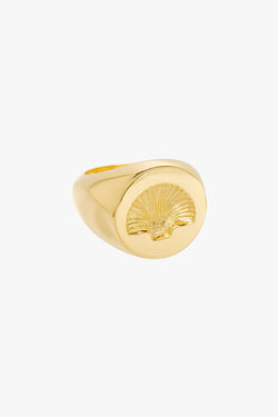 Chunky shell ring gold plated