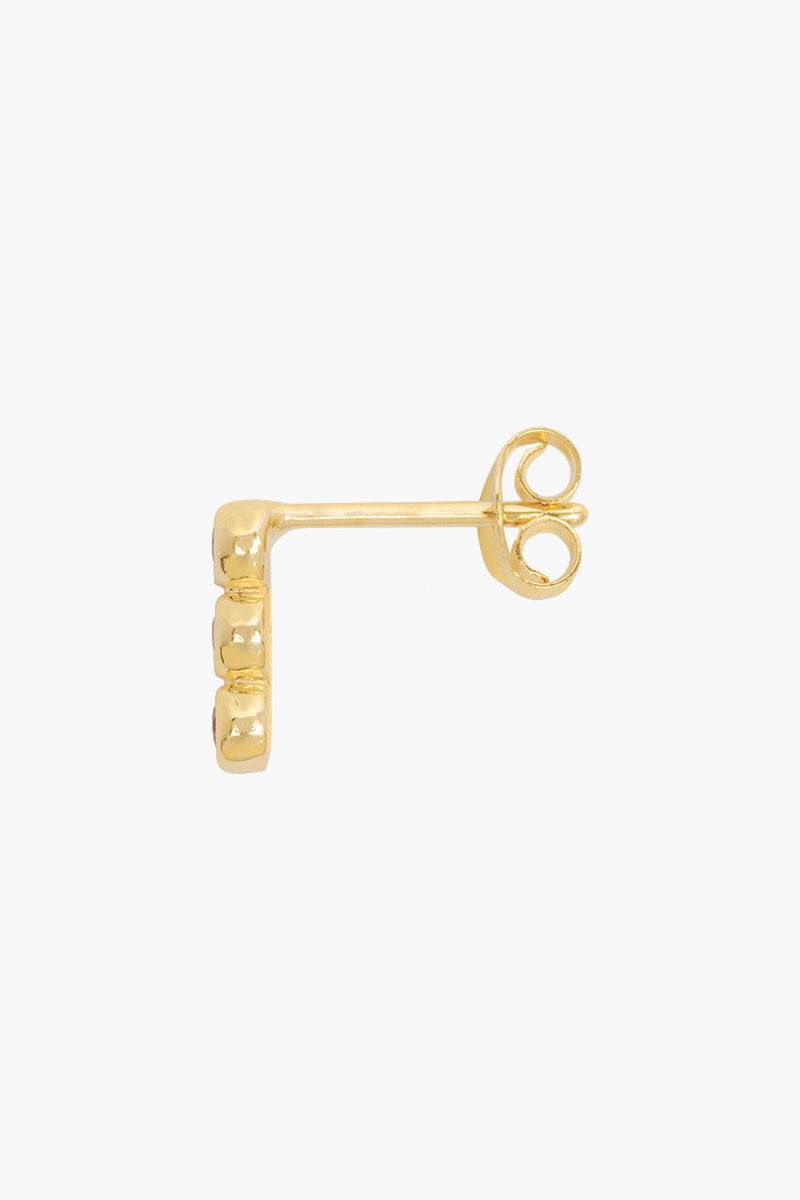 Coral stud earring gold plated