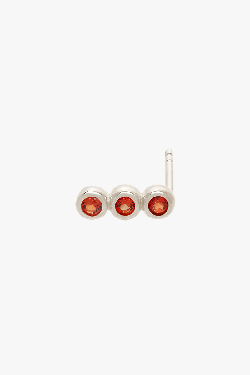 Coral stud earring silver