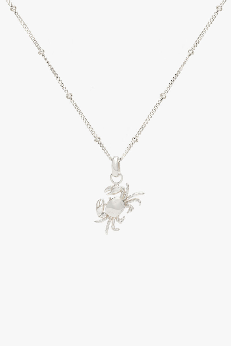 Crab necklace silver
