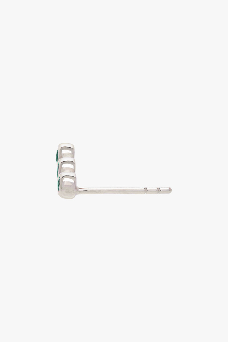 Dotted jungle stud earring silver