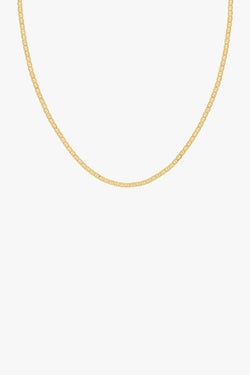 Flat chain necklace gold plated (35cm)