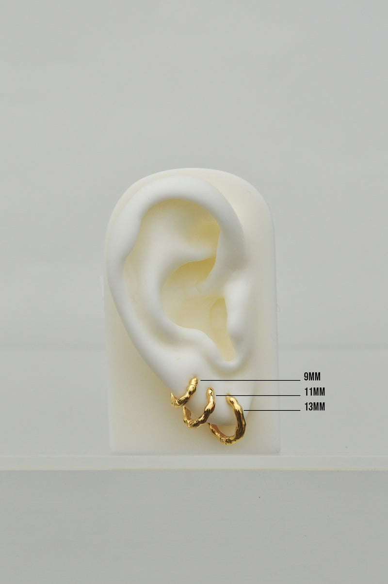 Hammered hoop gold plated medium (11mm)