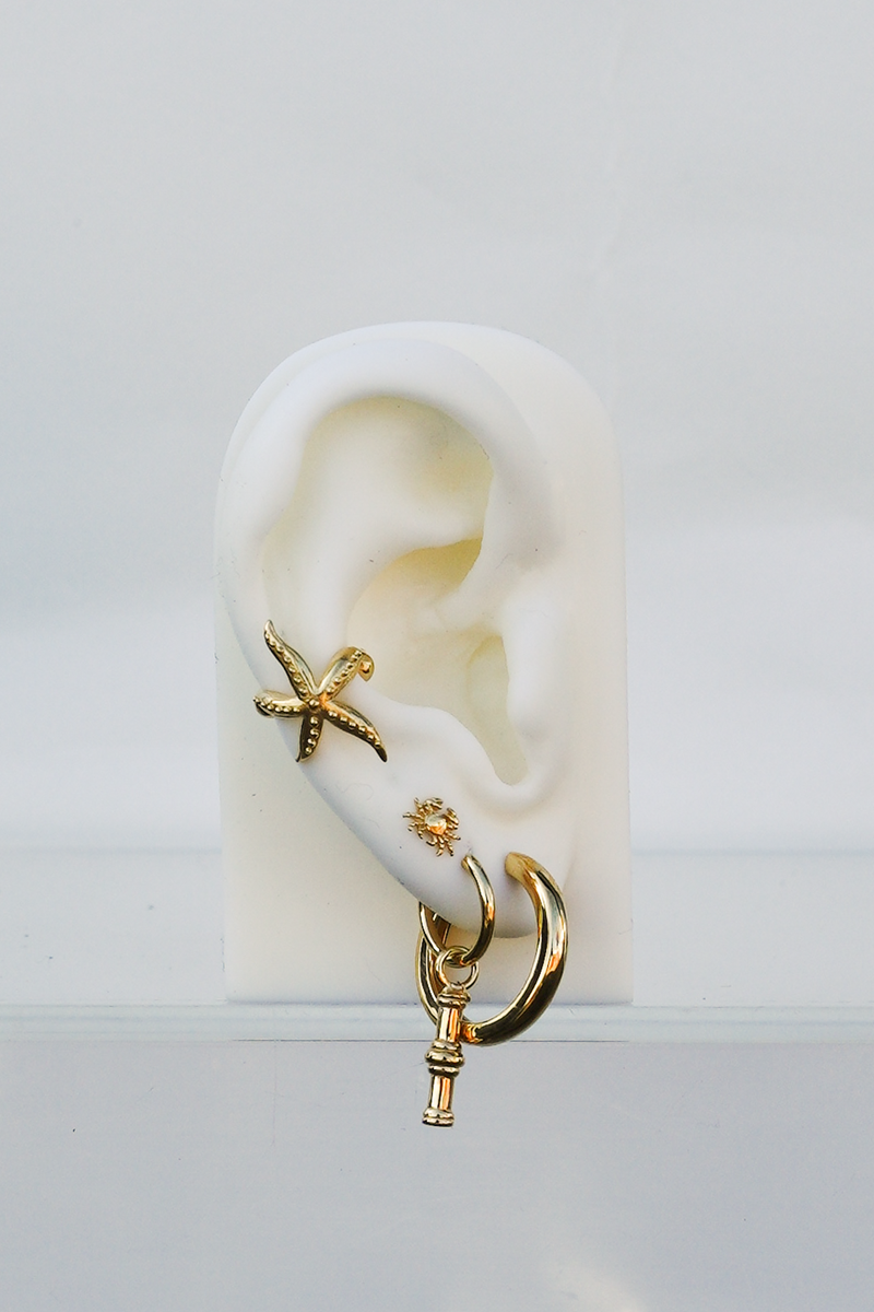 Wild starfish ear cuff gold plated