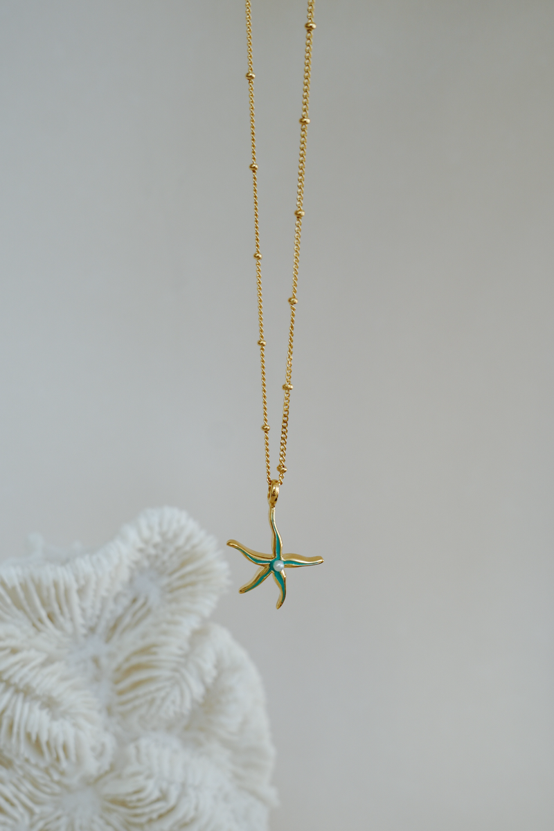 Starfish necklace gold plated