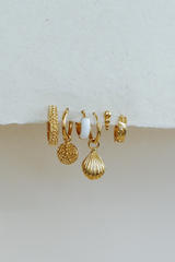 Clam shell earring gold plated