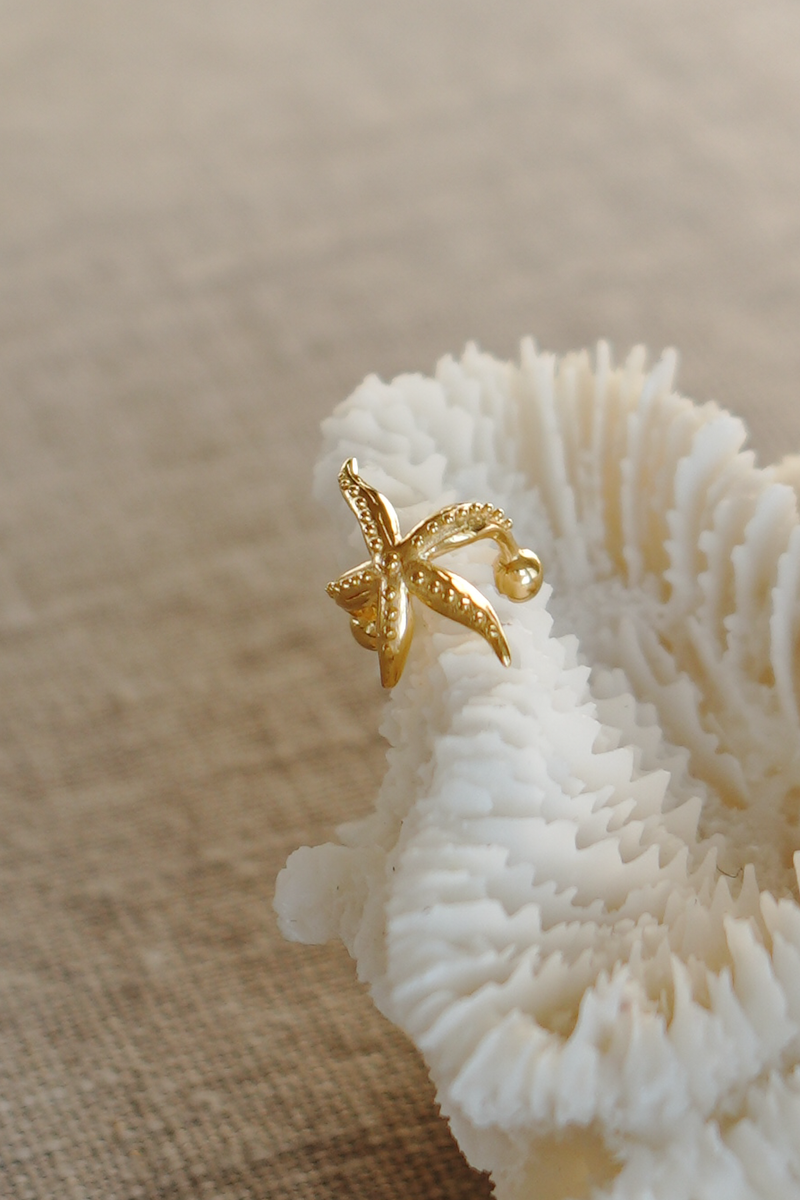 Wild starfish ear cuff gold plated