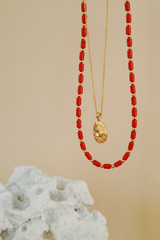 Coral necklace gold plated