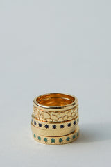Blue star ring gold plated