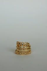 Star pinky band ring gold plated