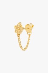 Flower chain stud gold plated