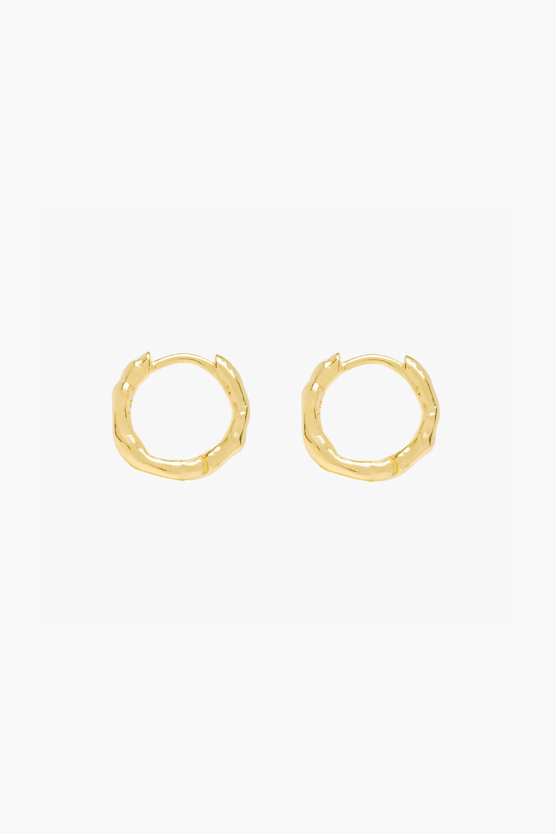 Hammered hoop gold plated large (13mm)