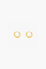 Hammered hoop gold plated small (9mm)