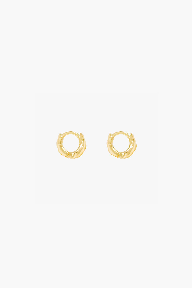 Hammered hoop gold plated small (9mm)
