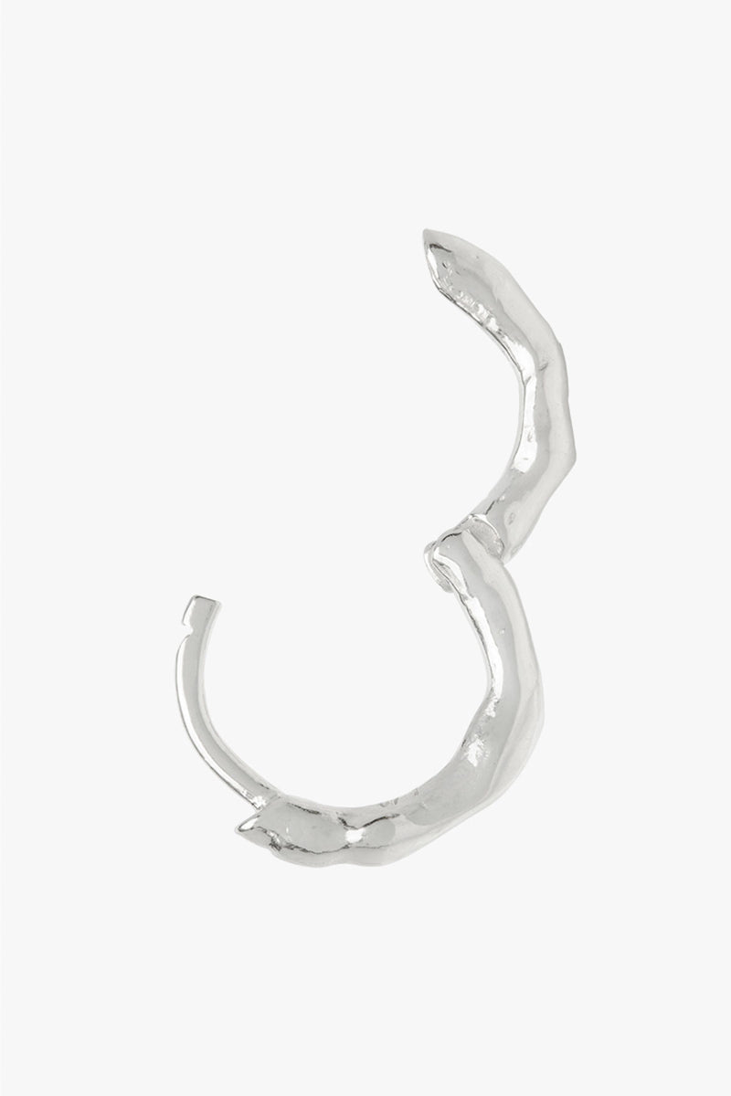 Hammered hoop silver large (13mm)