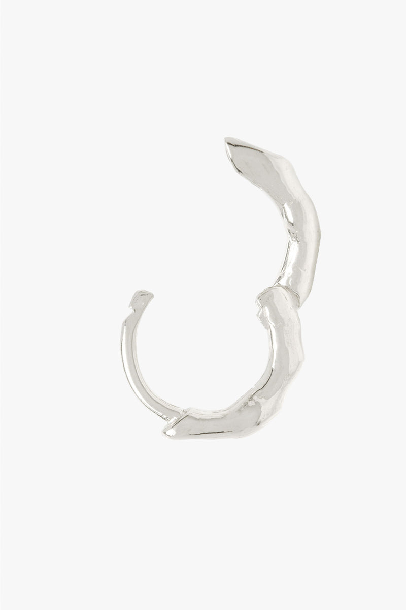 Hammered hoop silver medium (11mm)