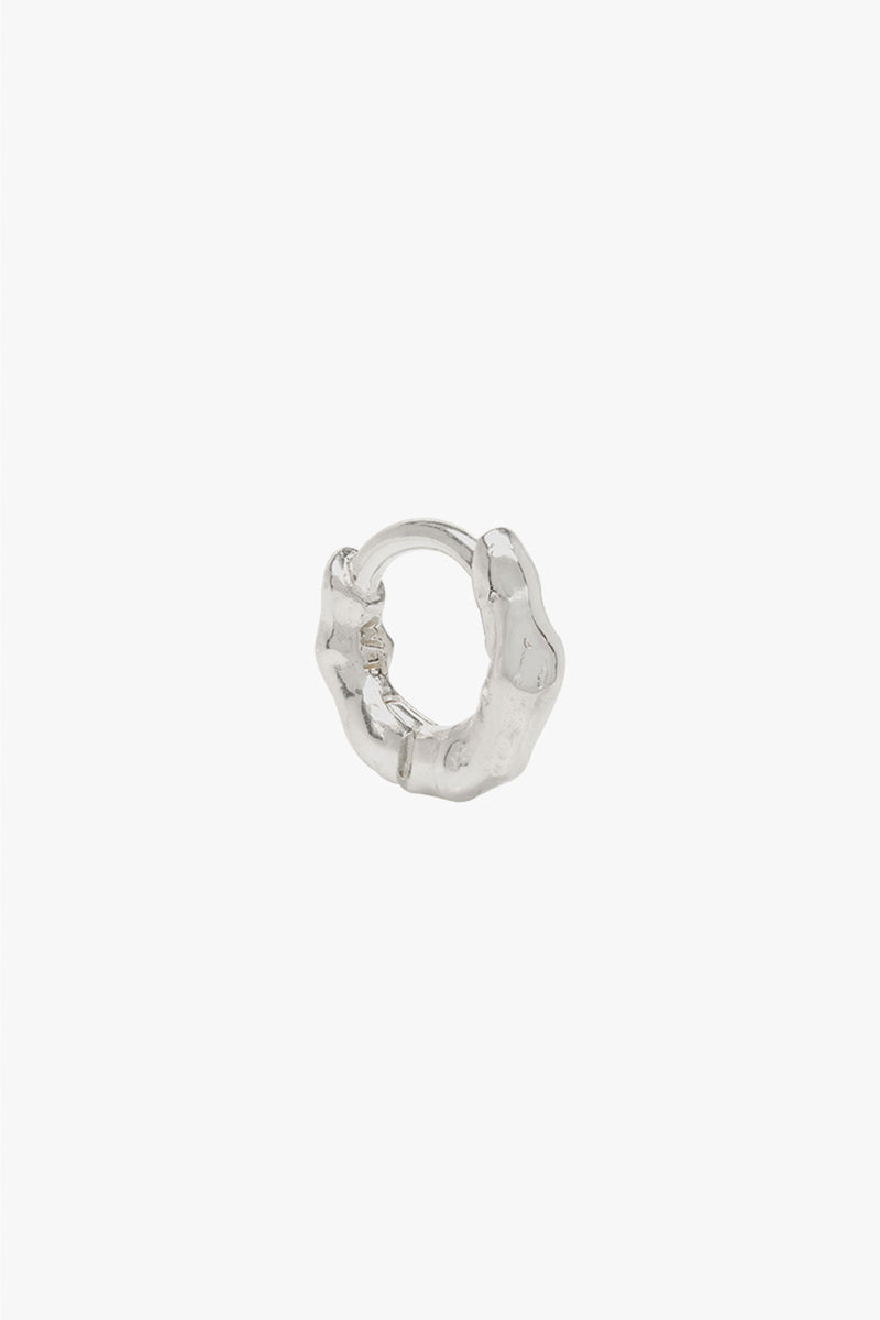 Hammered hoop silver small (9mm)