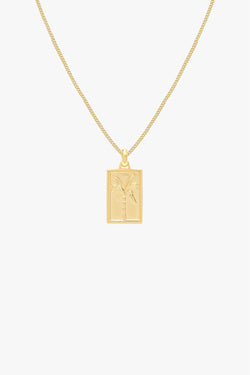 Island palm necklace gold plated