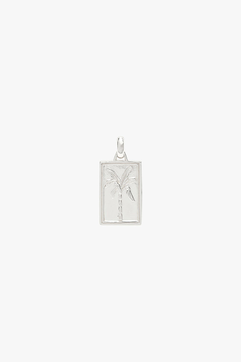 Island palm necklace silver