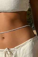 Pearl belly chain gold plated