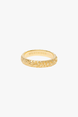 Palm trunk ring gold plated
