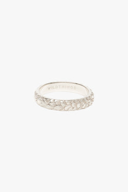 Palm trunk ring silver